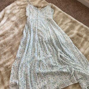 White blue floral altard state midi/maxi dress